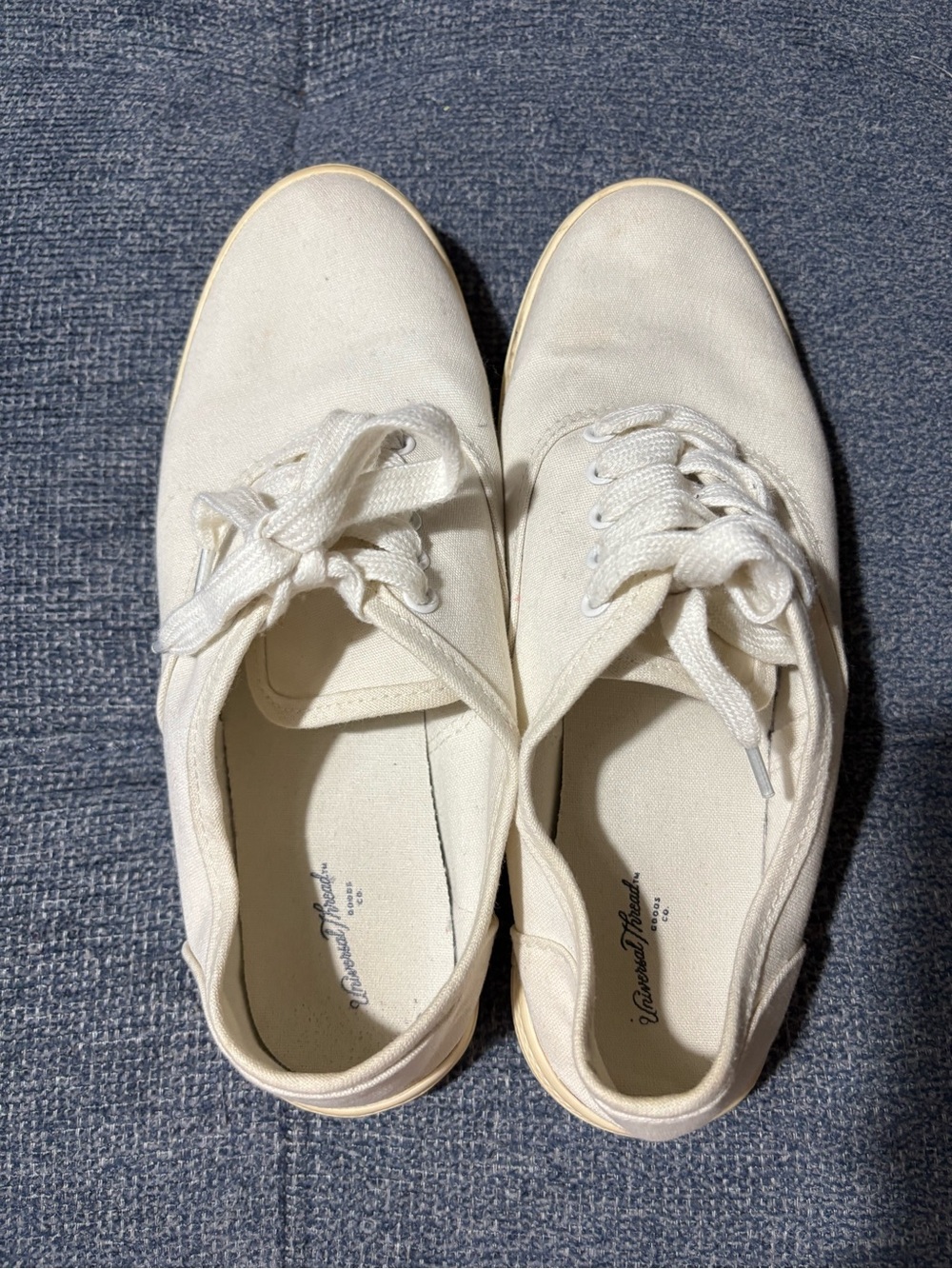 Target Cream Canvas Lace-Up Sneakers